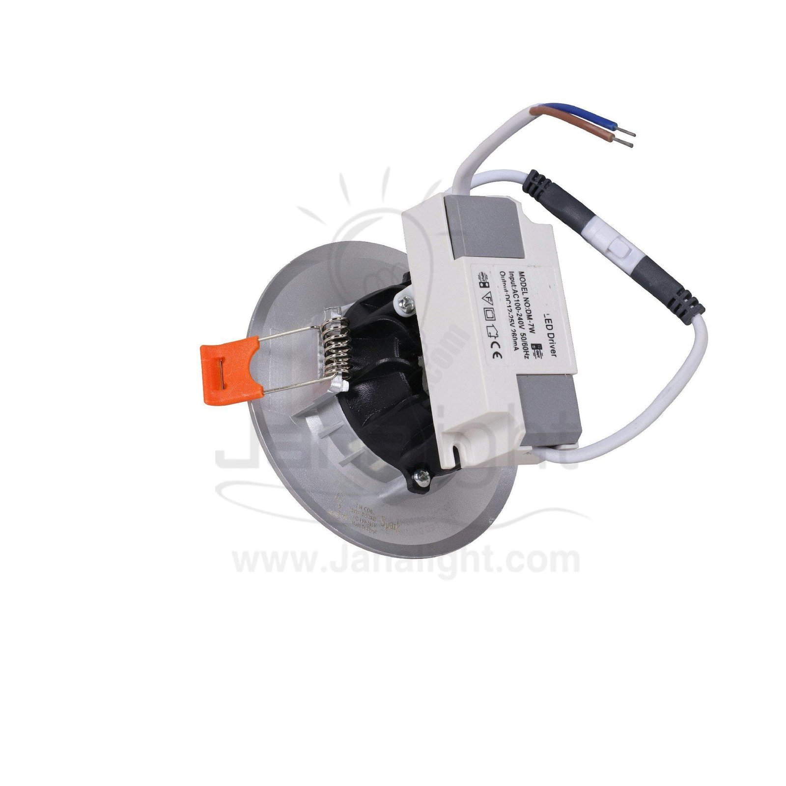 كشاف 7 وات كومبكت وورم حلق فضي جنى لايت plastic warm compact 7 watt downlight